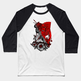 Japanese Geisha Design Baseball T-Shirt